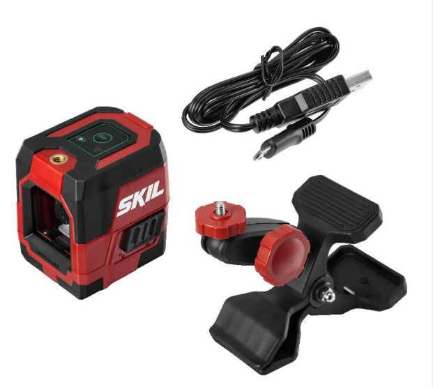 SKIL Green Cross Laser Level Self Leveling with Clamp