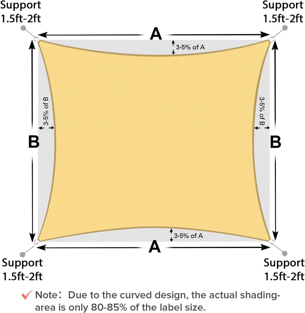 8' x 10' Rectangle Square Sunshade (Special Order)