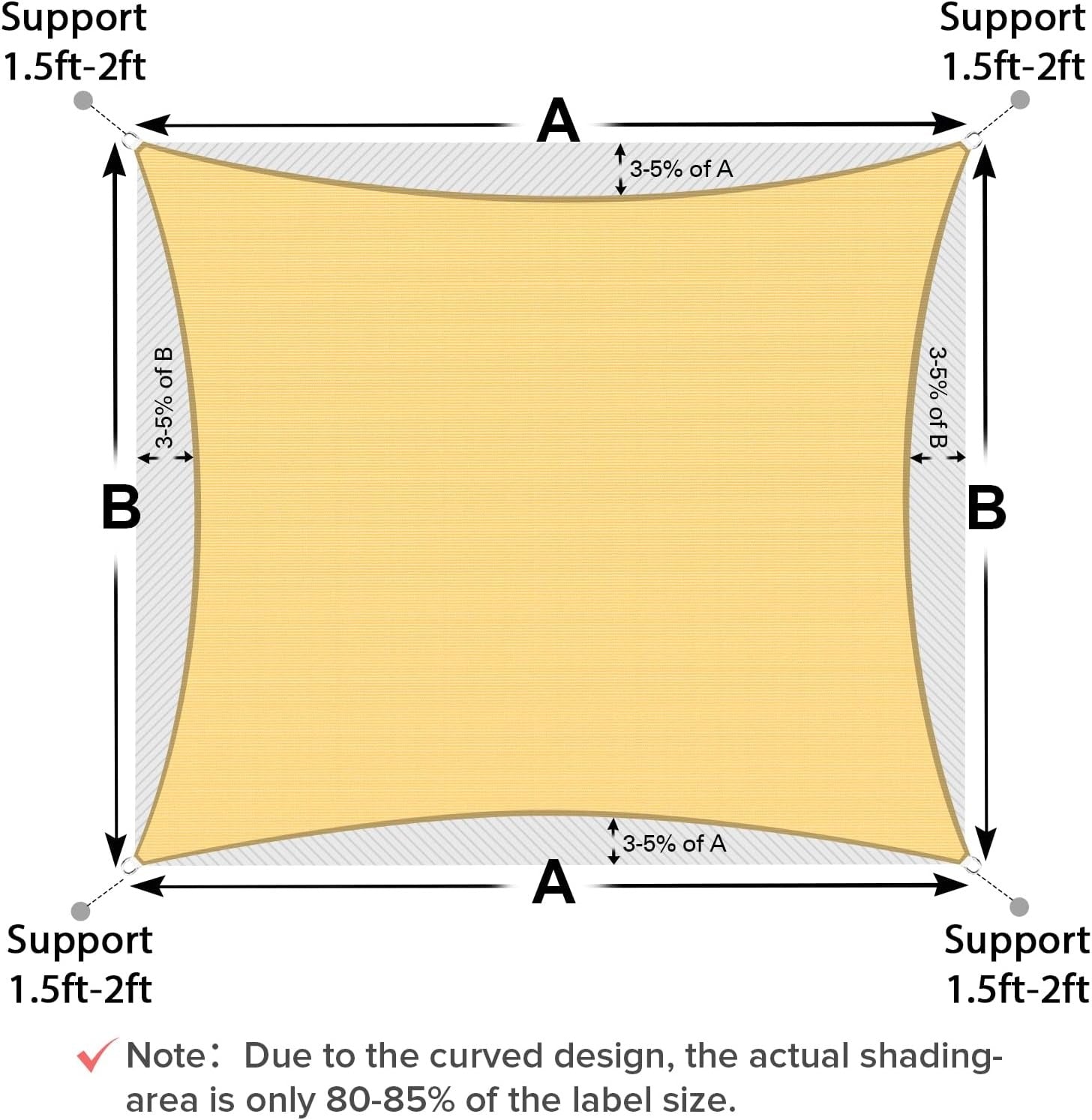 8' x 10' Rectangle Square Sunshade (Special Order)